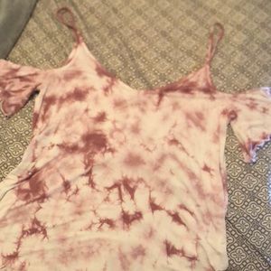 Tie dye no shoulder top